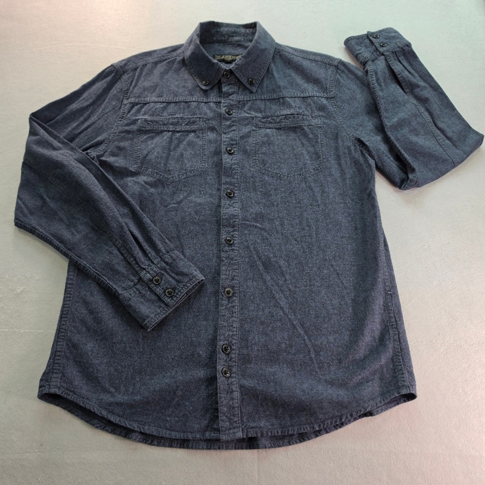 BLANK NYC Mens Gray Heather Button Down Shirt M Dual Pocket Long Sleeve